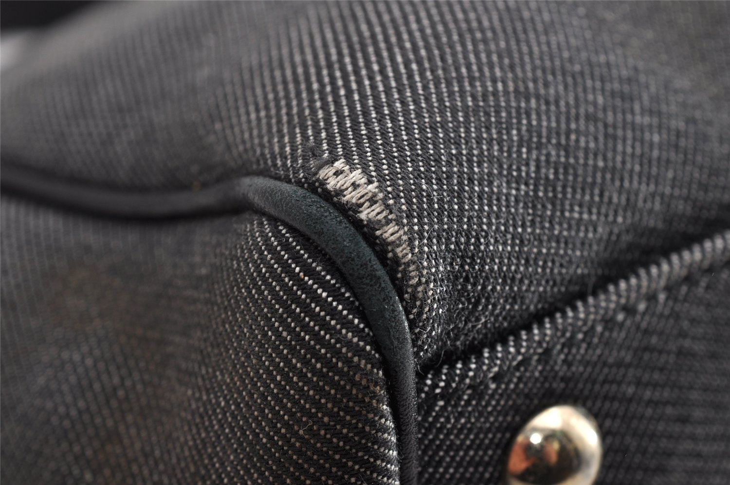 Authentic GUCCI Vintage Shoulder Tote Bag Canvas Leather 264216 Gray 5172I