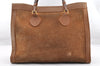Authentic GUCCI Bamboo Hand Shoulder Bag Suede Leather Brown Junk 5173I