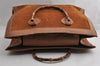Authentic GUCCI Bamboo Hand Shoulder Bag Suede Leather Brown Junk 5173I