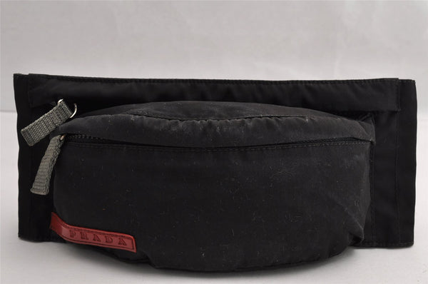 Authentic PRADA Sports Vintage Polyester Waist Body Bag Purse Black Junk 5174I