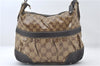 Authentic GUCCI GG Crystal Shoulder Hand Bag PVC Leather 223965 Brown 5176E