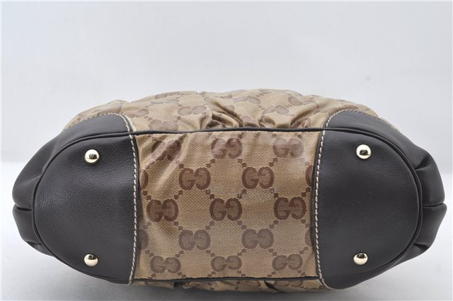 Authentic GUCCI GG Crystal Shoulder Hand Bag PVC Leather 223965 Brown 5176E