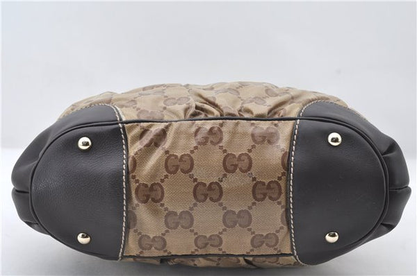 Authentic GUCCI GG Crystal Shoulder Hand Bag PVC Leather 223965 Brown 5176E