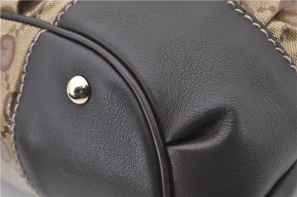 Authentic GUCCI GG Crystal Shoulder Hand Bag PVC Leather 223965 Brown 5176E