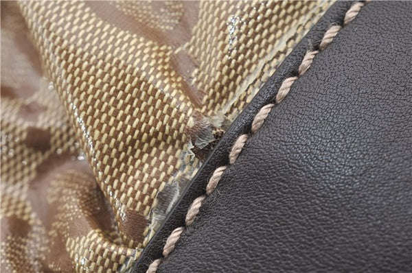 Authentic GUCCI GG Crystal Shoulder Hand Bag PVC Leather 223965 Brown 5176E