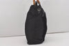 Authentic GUCCI Vintage Bamboo 2Way Hand Shoulder Bag Nylon Leather Black 5176I