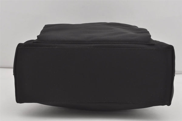 Authentic GUCCI Vintage Bamboo 2Way Hand Shoulder Bag Nylon Leather Black 5176I