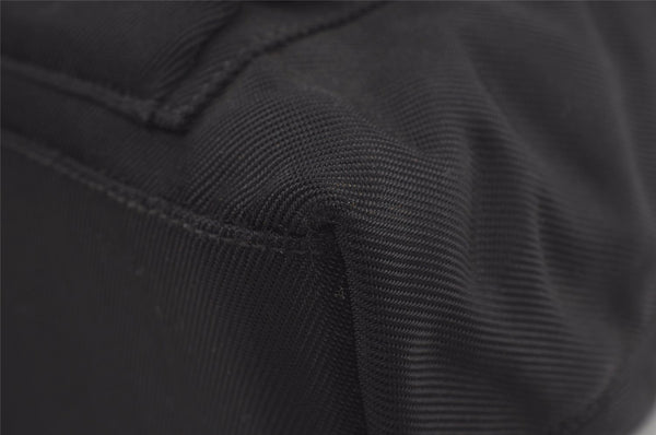 Authentic GUCCI Vintage Bamboo 2Way Hand Shoulder Bag Nylon Leather Black 5176I