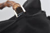 Authentic GUCCI Vintage Bamboo 2Way Hand Shoulder Bag Nylon Leather Black 5176I