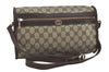 Authentic GUCCI Vintage Shoulder Cross Body Bag Purse GG PVC Leather Brown 5177I