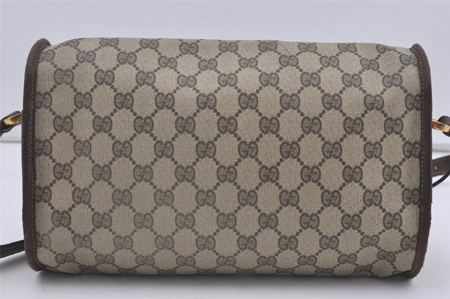 Authentic GUCCI Vintage Shoulder Cross Body Bag Purse GG PVC Leather Brown 5177I