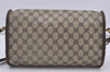 Authentic GUCCI Vintage Shoulder Cross Body Bag Purse GG PVC Leather Brown 5177I