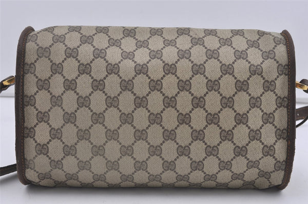 Authentic GUCCI Vintage Shoulder Cross Body Bag Purse GG PVC Leather Brown 5177I