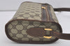 Authentic GUCCI Vintage Shoulder Cross Body Bag Purse GG PVC Leather Brown 5177I