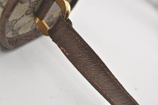 Authentic GUCCI Vintage Shoulder Cross Body Bag Purse GG PVC Leather Brown 5177I