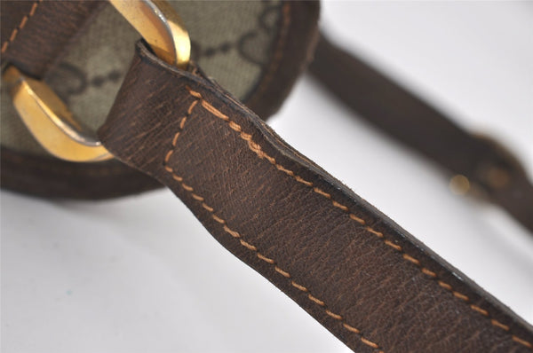 Authentic GUCCI Vintage Shoulder Cross Body Bag Purse GG PVC Leather Brown 5177I