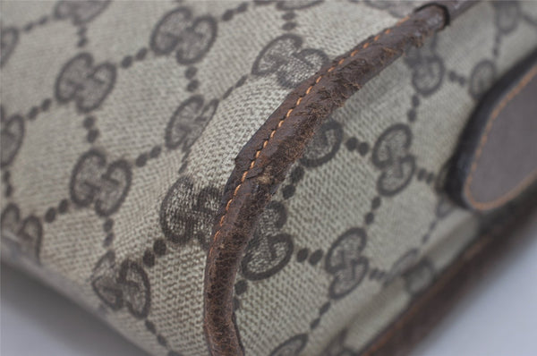 Authentic GUCCI Vintage Shoulder Cross Body Bag Purse GG PVC Leather Brown 5177I