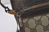 Authentic GUCCI Vintage Shoulder Cross Body Bag Purse GG PVC Leather Brown 5177I