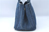 Authentic PRADA Canapa SS Denim Hand Bag Purse Blue 5178B