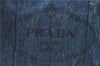 Authentic PRADA Canapa SS Denim Hand Bag Purse Blue 5178B