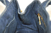 Authentic PRADA Canapa SS Denim Hand Bag Purse Blue 5178B