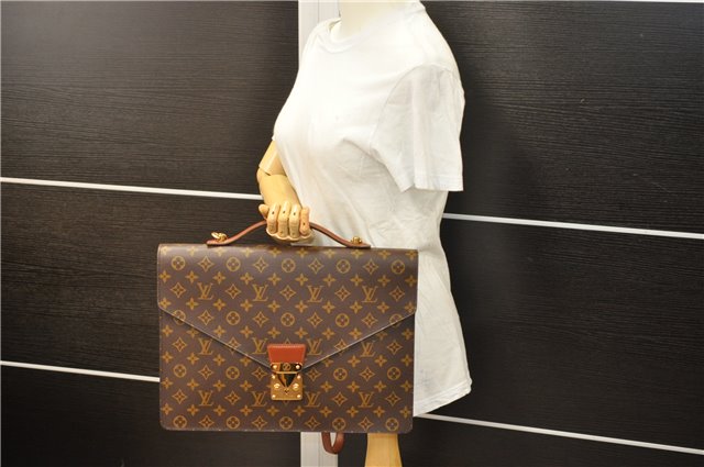 Auth Louis Vuitton Monogram Porte Documents Bandouliere M53338 Briefcase 5179D