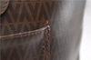 Authentic VALENTINO V Logo Shoulder Tote Bag PVC Leather Brown 5181C