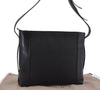 Authentic CELINE C Macadam Blason Shoulder Bag Canvas Leather Black 5181D