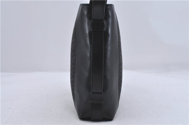 Authentic CELINE C Macadam Blason Shoulder Bag Canvas Leather Black 5181D