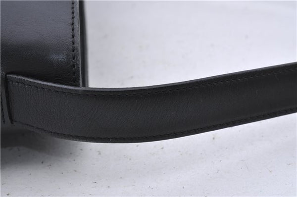 Authentic CELINE C Macadam Blason Shoulder Bag Canvas Leather Black 5181D