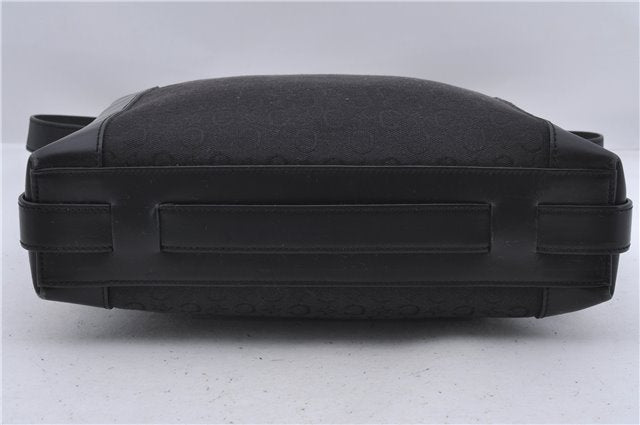 Authentic CELINE C Macadam Blason Shoulder Bag Canvas Leather Black 5181D