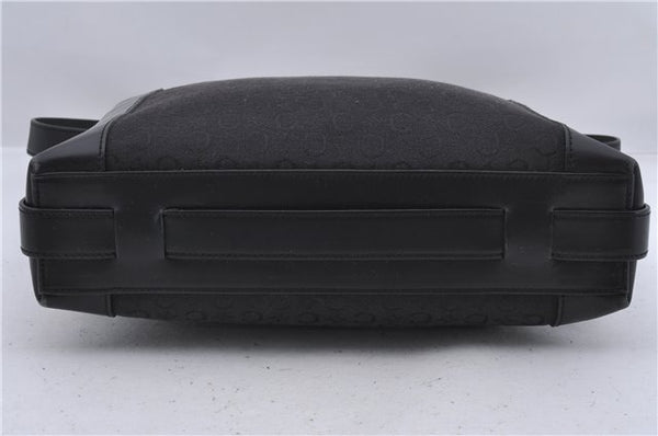 Authentic CELINE C Macadam Blason Shoulder Bag Canvas Leather Black 5181D