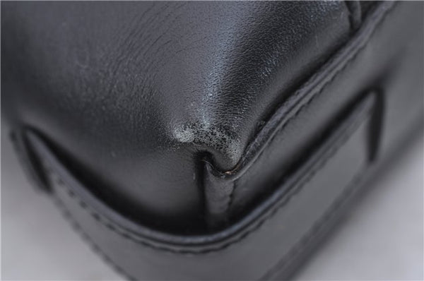 Authentic CELINE C Macadam Blason Shoulder Bag Canvas Leather Black 5181D