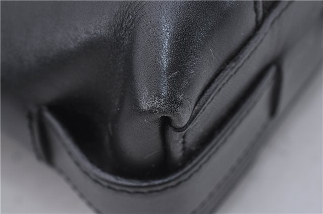 Authentic CELINE C Macadam Blason Shoulder Bag Canvas Leather Black 5181D