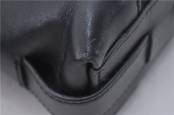 Authentic CELINE C Macadam Blason Shoulder Bag Canvas Leather Black 5181D