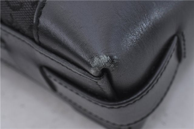 Authentic CELINE C Macadam Blason Shoulder Bag Canvas Leather Black 5181D