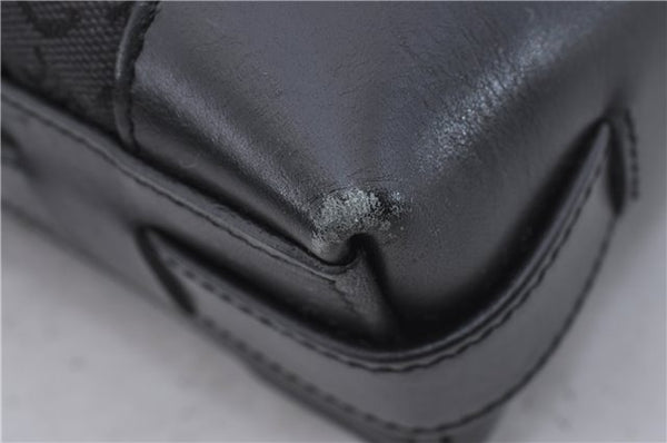 Authentic CELINE C Macadam Blason Shoulder Bag Canvas Leather Black 5181D
