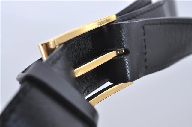 Authentic CELINE C Macadam Blason Shoulder Bag Canvas Leather Black 5181D