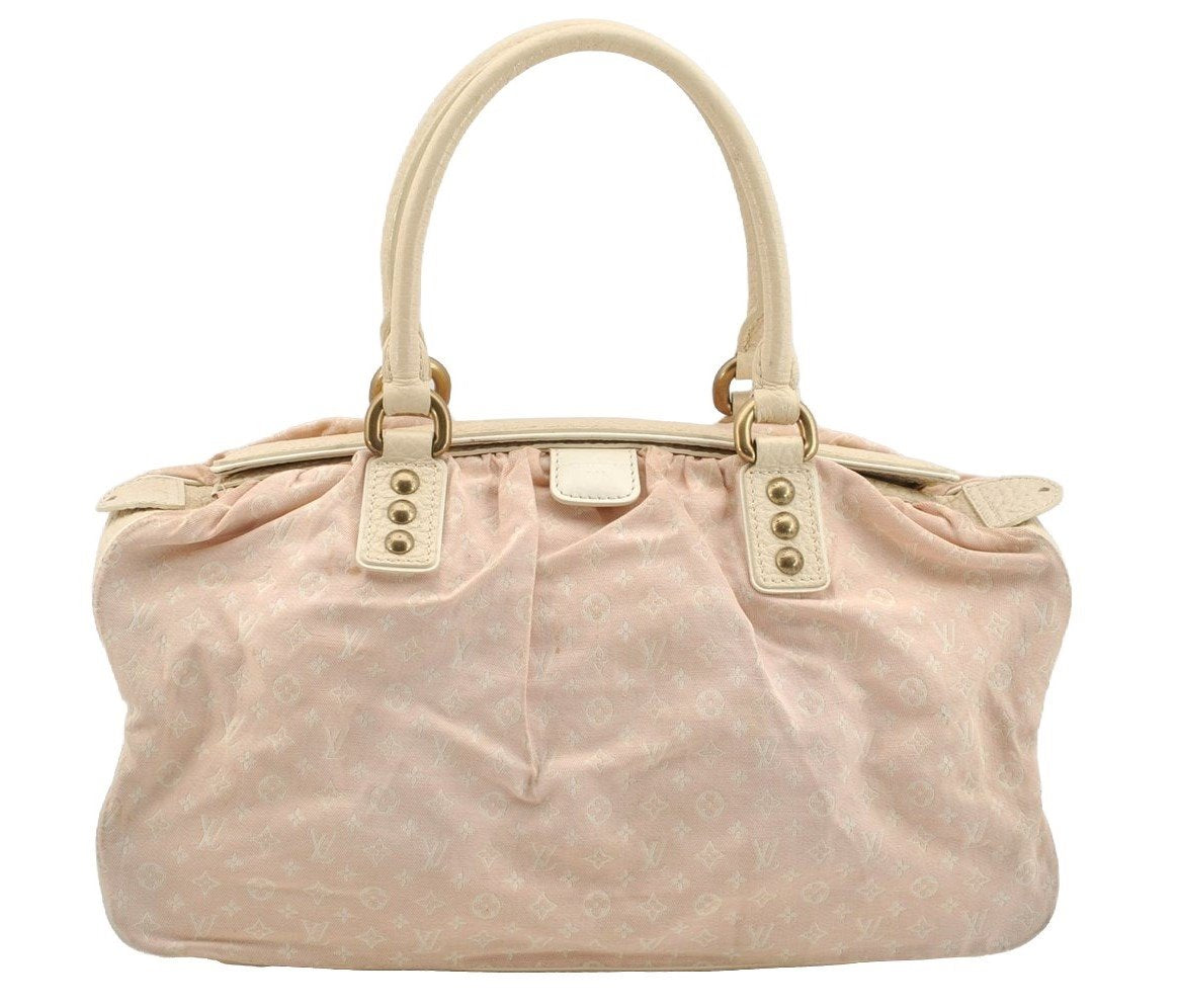 Authentic Louis Vuitton Monogram Mini Lin Trapeze GM Hand Bag M40064 Pink 5181I