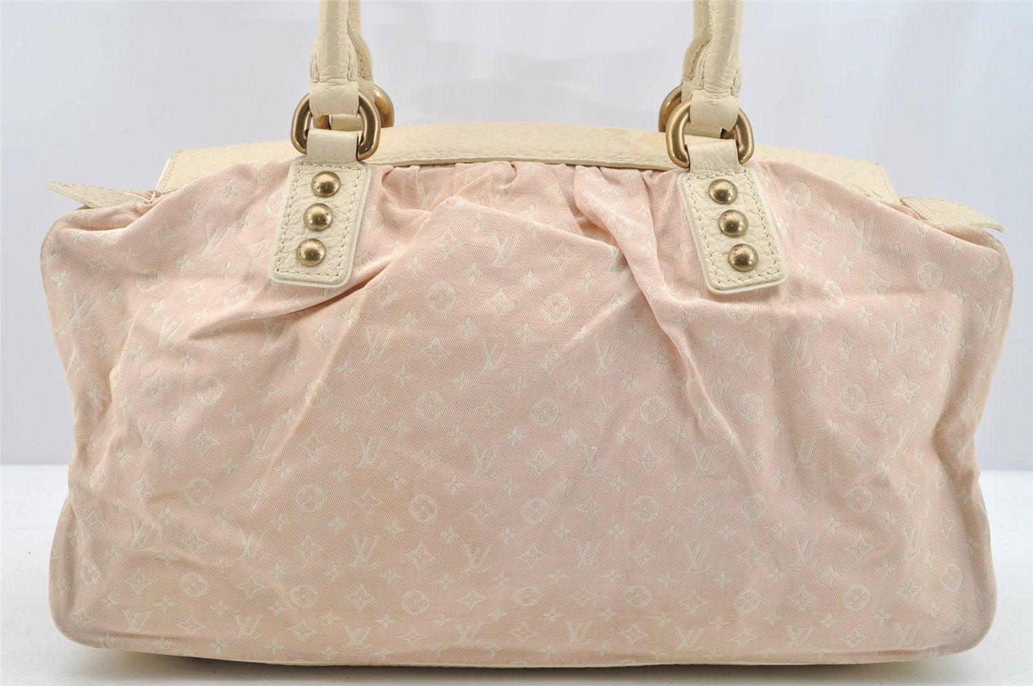 Authentic Louis Vuitton Monogram Mini Lin Trapeze GM Hand Bag M40064 Pink 5181I