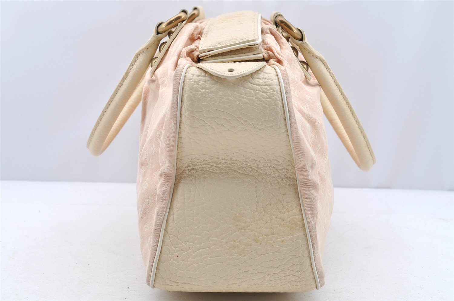 Authentic Louis Vuitton Monogram Mini Lin Trapeze GM Hand Bag M40064 Pink 5181I