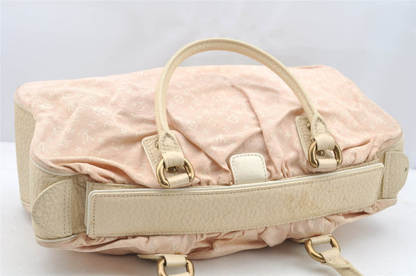 Authentic Louis Vuitton Monogram Mini Lin Trapeze GM Hand Bag M40064 Pink 5181I