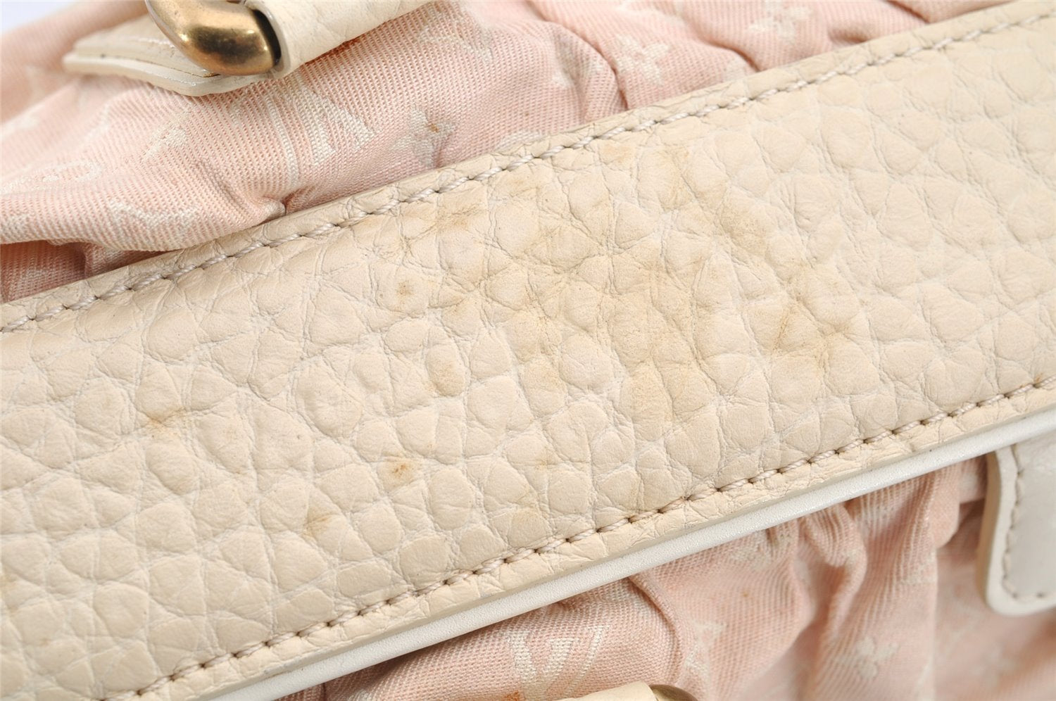 Authentic Louis Vuitton Monogram Mini Lin Trapeze GM Hand Bag M40064 Pink 5181I