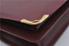 Authentic Cartier Must de Cartier Clutch Bag Leather Bordeaux Red 5184C