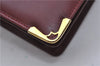 Authentic Cartier Must de Cartier Clutch Bag Leather Bordeaux Red 5184C