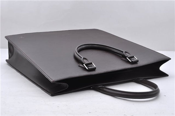 Authentic Louis Vuitton Epi Leather Sac Plat Tote Bag M5908D Brown LV 5184D