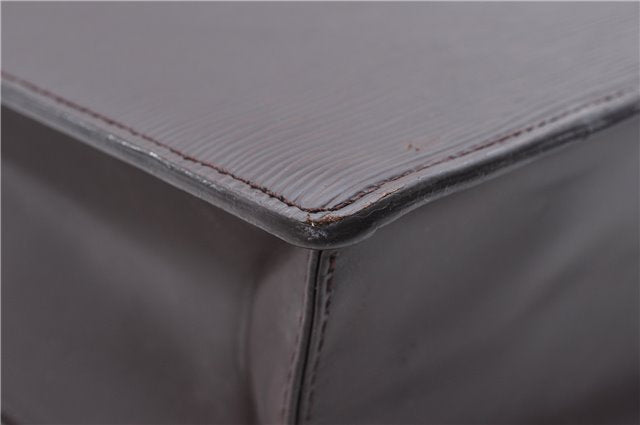 Authentic Louis Vuitton Epi Leather Sac Plat Tote Bag M5908D Brown LV 5184D