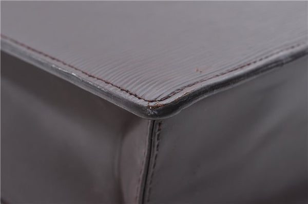 Authentic Louis Vuitton Epi Leather Sac Plat Tote Bag M5908D Brown LV 5184D