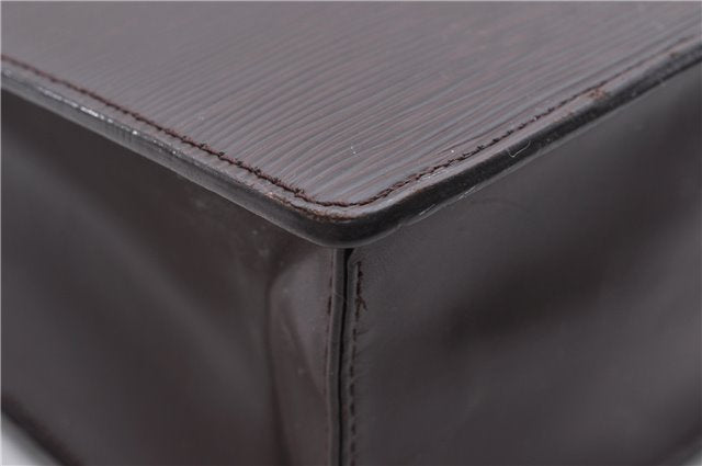 Authentic Louis Vuitton Epi Leather Sac Plat Tote Bag M5908D Brown LV 5184D