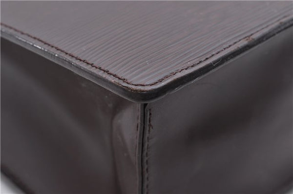 Authentic Louis Vuitton Epi Leather Sac Plat Tote Bag M5908D Brown LV 5184D